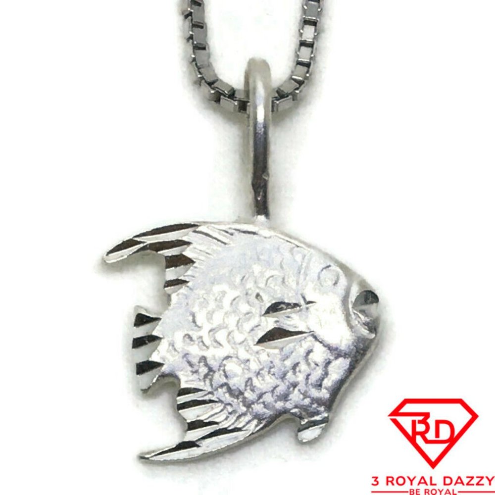 Sea Fish Small 3D Pendant 925 Sterling Silver